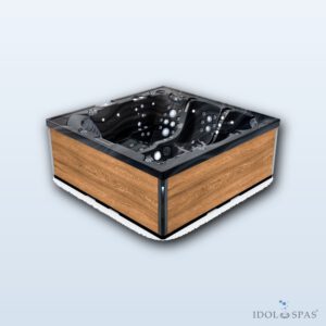 Lovia L501 Whirlpool für 5 Personen 220x220x88 cm – Acryl Odyssey, Verkleidung Canyon Teak