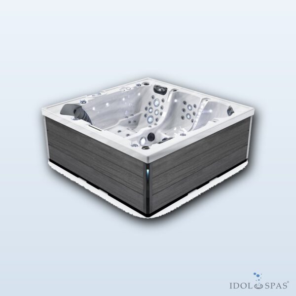 Lovia L501 Whirlpool für 5 Personen 220x220x88 cm – Acryl Midnight Opal, Verkleidung Canyon Teak - Obrázek 2