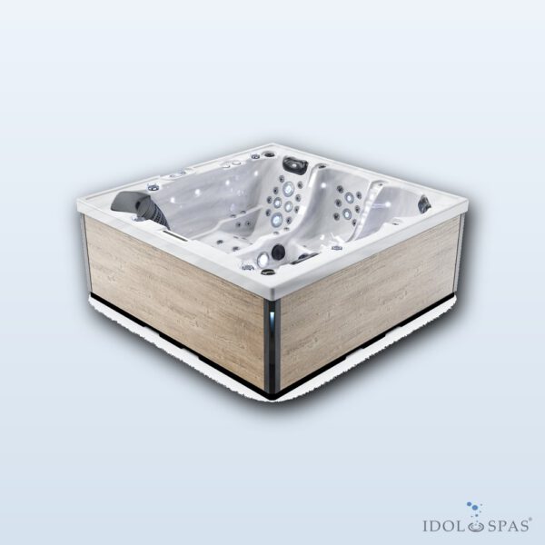 Lovia L501 Whirlpool für 5 Personen 220x220x88 cm – Acryl Midnight Opal, Verkleidung Canyon Teak - Obrázek 10