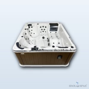 Brilix Hot Tub Kassiopea 6 Persons Pearl/Light Brown 210x210x92 cm
