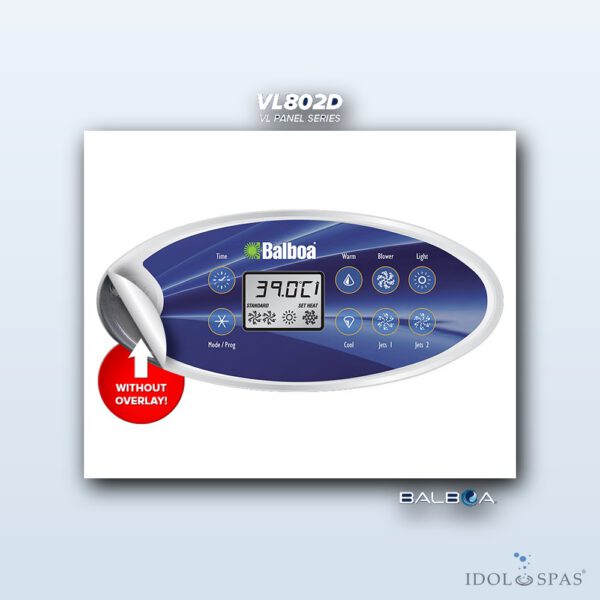 Balboa Ovládací panel VL802D (bez nálepky) - 54562-01