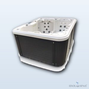 Whirlpool Puerla für 3 Personen 200×168×90 cm, Perl/Graphit (neuwertig) – 8046