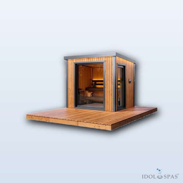 Modulare Sauna APEX Solo (2,55 m), Thermo-Holz