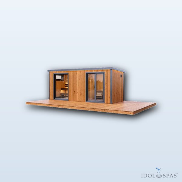 Modulare Sauna APEX Lounge (6 m) mit Dusche und Ruheraum