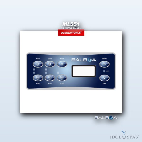 Balboa Bedienpanel ML551 Overlay/Aufkleber 12502
