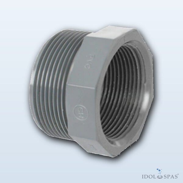 PVC-Formstück - Kurze Gewindereduktion 2" AG x 1 1/2" IG
