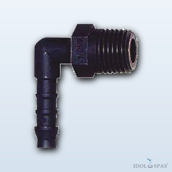 PVC fitting - Hose tail elbow 90° 12 x 3/8", polyamide