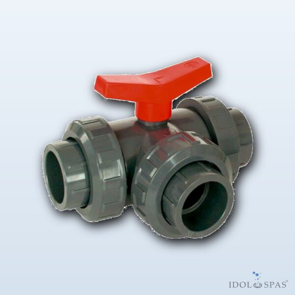 PVC Dreiwege-Kugelventil 63 mm T
