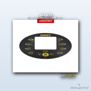 Davey / Spa Power Ovládací panel SP1200 Black - polep/nálepka (Q616016-2)