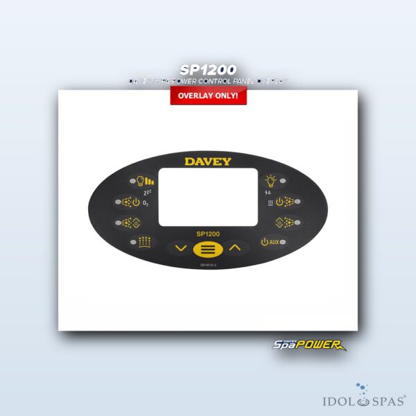 Davey / Spa Power Ovládací panel SP1200 Black - polep/nálepka (Q616016-2)