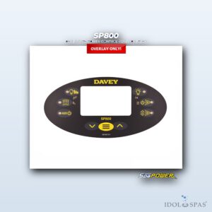 Davey / Spa Power Ovládací panel SP800 Black - polep/nálepka (Q616013-2)
