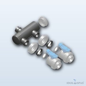 Manifold β 6Γ Solvent-Weld Connection and 2Γ Direct Valve Connection 50 mm