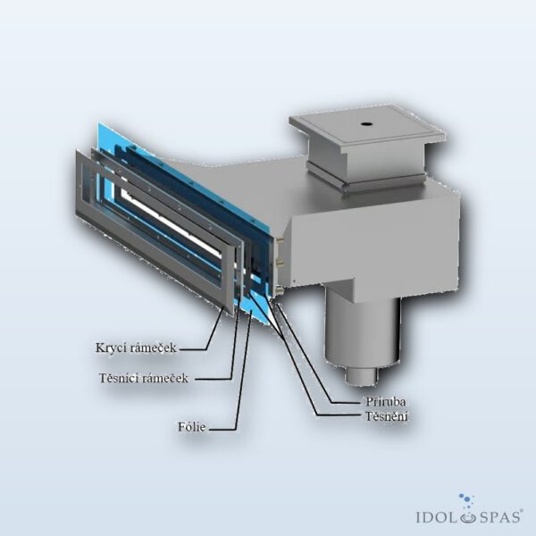 Stainless steel skimmer for liner pools