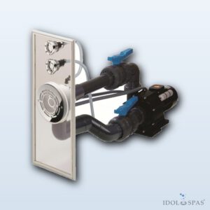Vormontiertes Set VAG-JET Edelstahl für Folie (Wanddurchführung, Front, Ventile, Fittings)