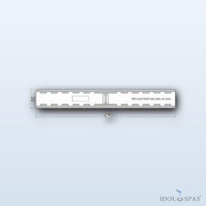 Overflow roll-up grating for public pools, white, width 246 mm, height 35 mm (43 pcs/m) 41104250