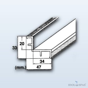 Roll-up grating β edge MP200-LAF for overflow channel, length 2 m 41105000