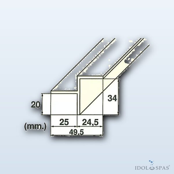 Roll-up grating – edge MP201-LAT for overflow channel, length 2 m 41105001