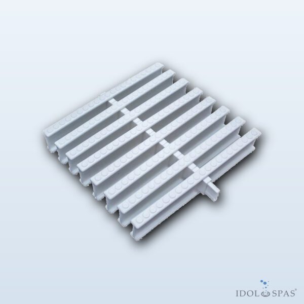 Überlauf-Rollrost für private Becken, weiß, Breite 196 mm, Höhe 35 mm (43 Stk./m) 41105200