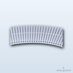 Overflow roll-up grating, white, width 245 mm, height 22 mm (45 pcs/m) 41105301