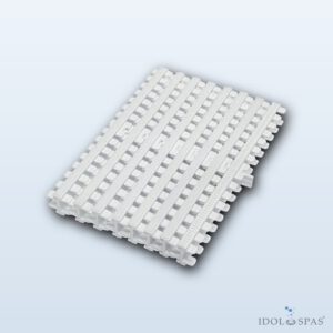 Overflow roll-up grating for public pools, white, width 295 mm, height 35 mm 41106295