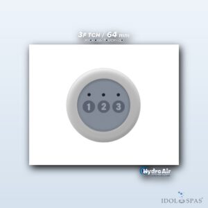 Balboa HydroAir ovládací panel - 3 funkce, 64 mm, 3× ON/OFF - 23-3619