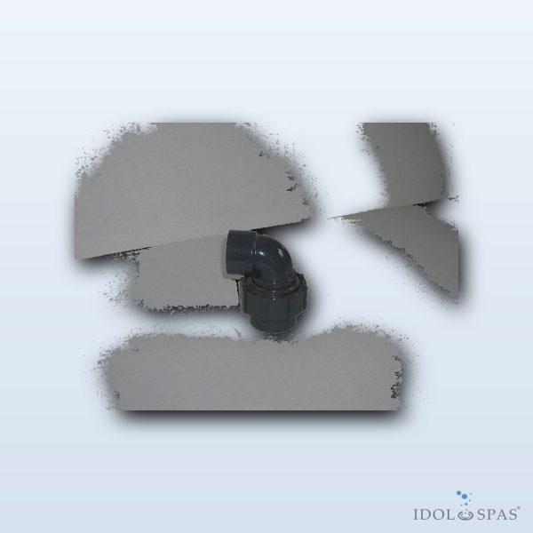 Transition elbow 90° PVC cement d63 / flex d63