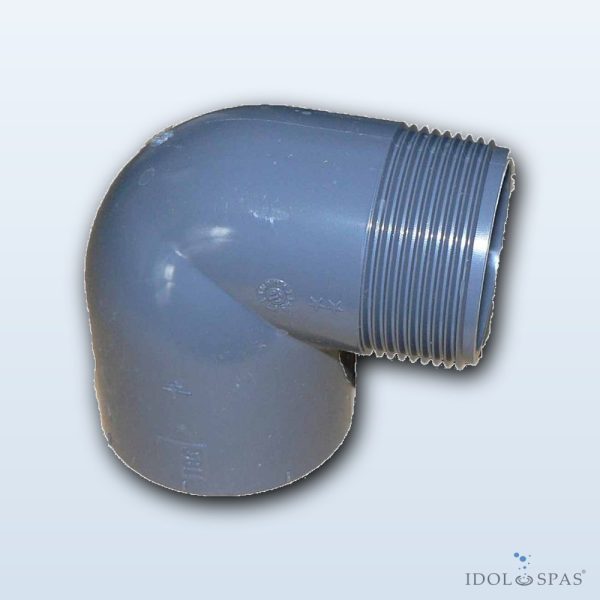 Winkel 90° mit Außengewinde d40 × 1 1/2" PVC