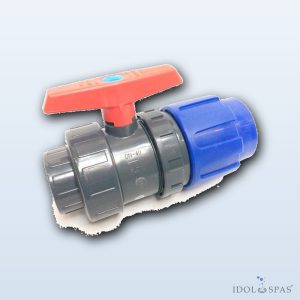 Zweiwege-Kugelhahn d50 Übergang PVC/PE