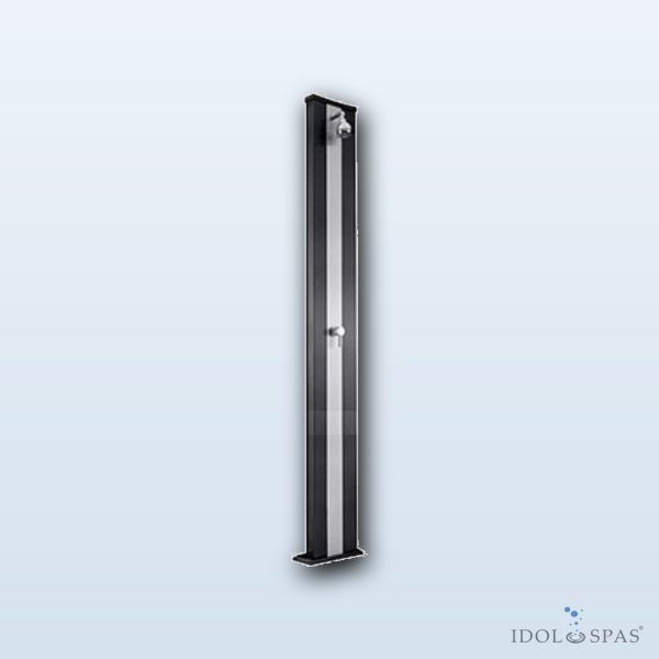 SPRING S Solar Shower anthracite with mirror strip – 30 l, without foot rinse