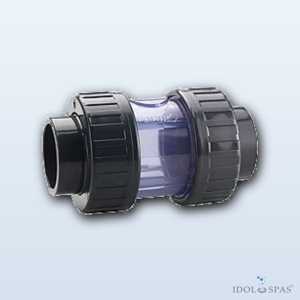 Zpětný ventil průměr 63 mm, PVC PN16, těsnění EPDM, transparentní