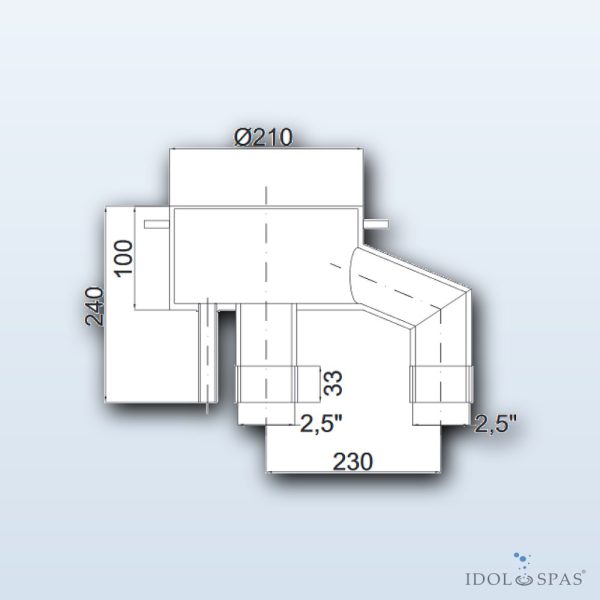 Vormontageset der 1-Düsen-Quadrat-Gegenstromanlage InoxJet