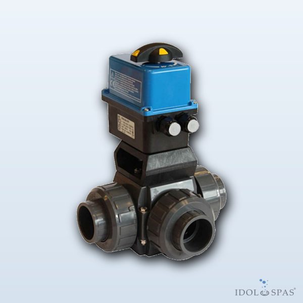 Three-way Ball Valve Praher ER20 d50 with Electric Actuator 230 V – T-ball valve