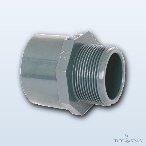 Transition socket nipple PVC d40/50 × 1½" – longer thread