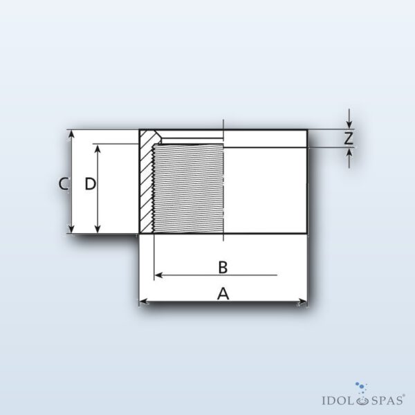PVC Fitting - Short Insert Reducer with Thread 20 x 3/8" female - Obrázek 2