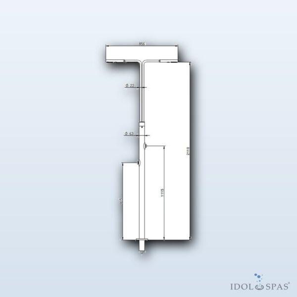 Dusche AZORA DOUBLE AISI 304 - Obrázek 2