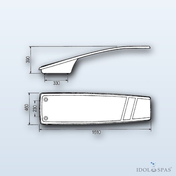 Diving board 1.6 m Dynamic, white - Obrázek 2