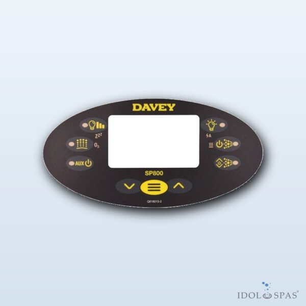 Davey / Spa Power Ovládací panel SP800 Black - polep/nálepka (Q616013-2) - Obrázek 2