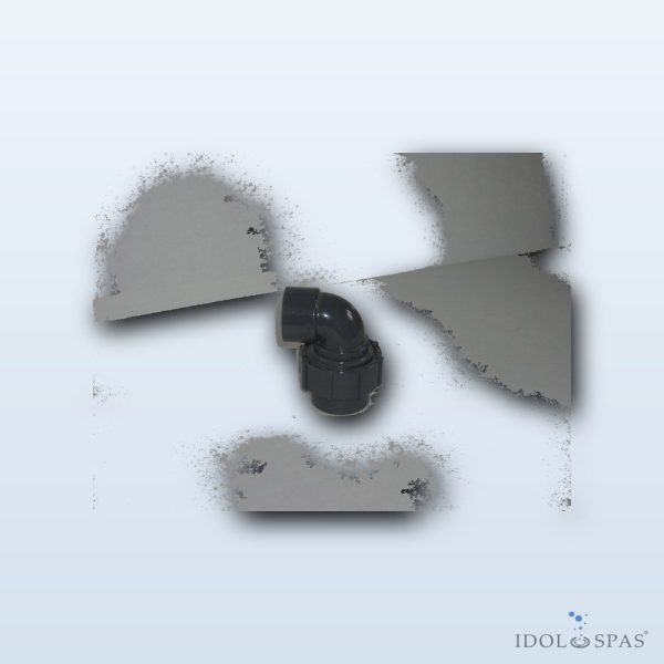 Transition elbow 90° PVC cement d63 / flex d63 - Obrázek 2