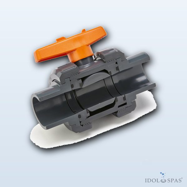 2-cestný kulový kohout d110 S6 PVC (na lepení) - Obrázek 2