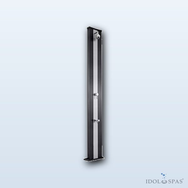 SPRING S solar shower, anthracite with mirror strip and foot rinse – 30 l - Obrázek 2