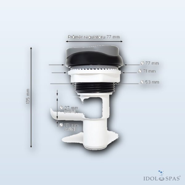 Canadian Spa International Regulátor vody 77 mm USA-PLATINUM 447114-01 - Obrázek 2