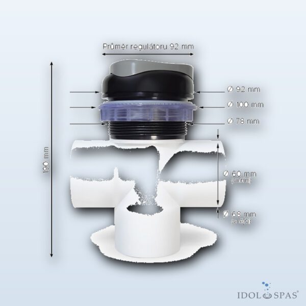 Canadian Spa International Trojcestný regulátor vody 92 mm USA-PLATINUM 447115-01 - Obrázek 2