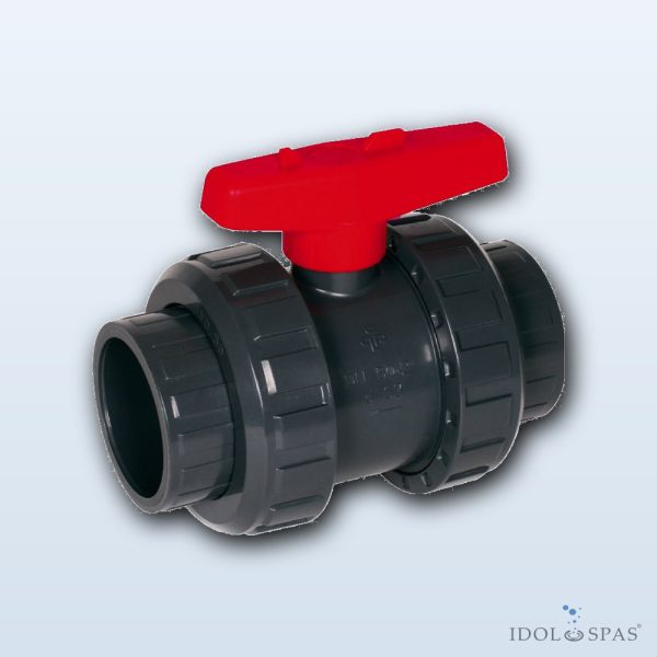 Zweiwege-Kugelhahn S6 d50 PTFE (roter Hebel) - Obrázek 2