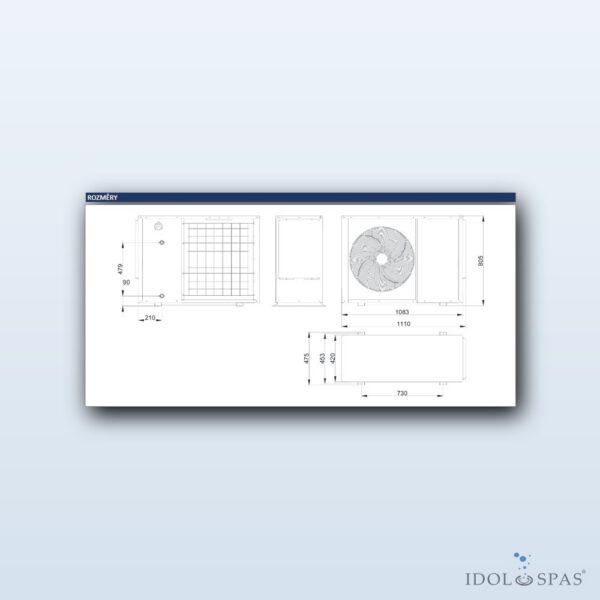 Canadian Spa International MODULE ONE 12 kW – tepelné čerpadlo MONOBLOCK (220–240V/1PH/50Hz) - Obrázek 2
