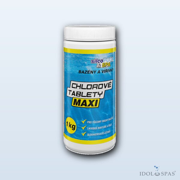 Balíček chemie Chlor – tablety MAXI 1 kg + tester Cl - Obrázek 2