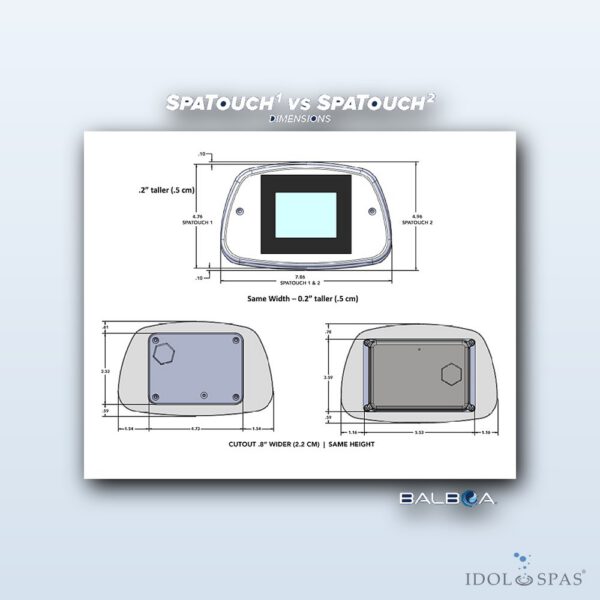 Balboa Bedienfeld SpaTouch2 Trapezoid – NEW VERSION (57220 / 57388) - Obrázek 3