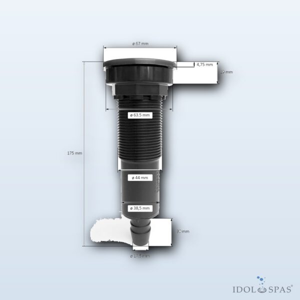 Canadian Spa International vypouštěcí ventil 3/4" - set pro vířivky a bazény - VP12 - Obrázek 3
