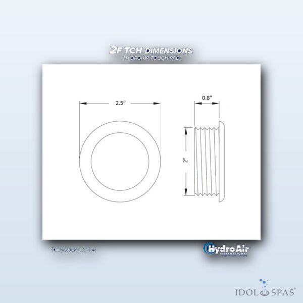 Balboa HydroAir ovládací panel - 2 funkce, 64 mm, Pump + Blower - 23-3119 - Obrázek 3