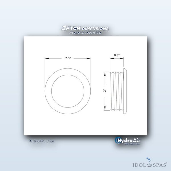 Balboa HydroAir ovládací panel - 3 funkce, 64 mm, Pump + Blower + Light - 23-3149 - Obrázek 3