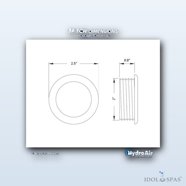 Balboa HydroAir ovládací panel 1 funkce, 64 mm, Pump ON/OFF (23-3039) - Obrázek 3